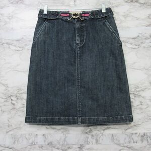 Talbots Pink Belted Denim Skirt Size 2